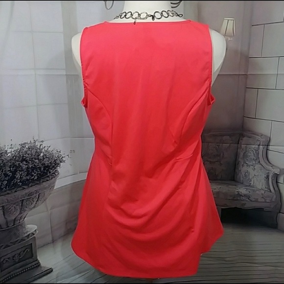 salmon pink sleeveless blouse - Picture 5 of 8